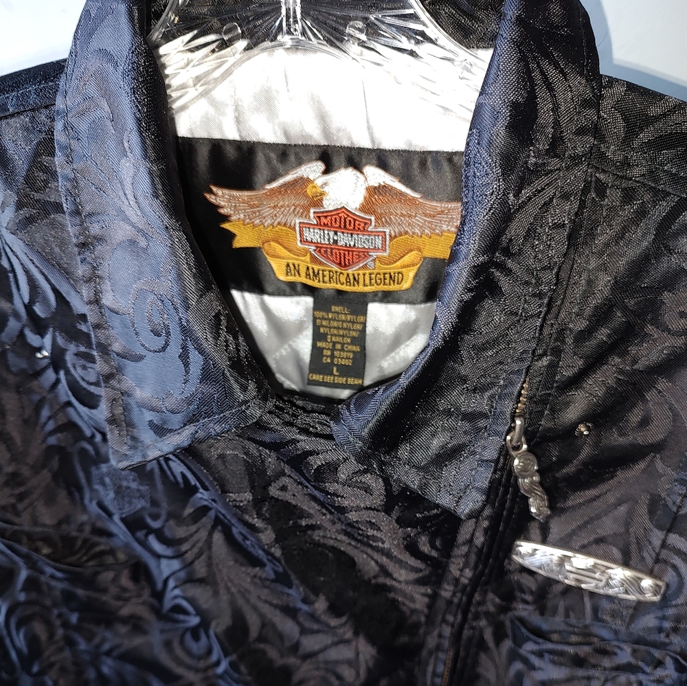 Harley-Davidson Black Floral Bomber Jacket - Picture 4 of 10